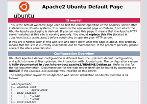 Apache2 first setup screen