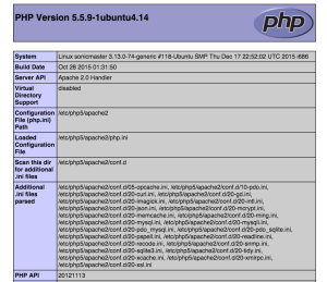 Phpinfo Example Screen Shot